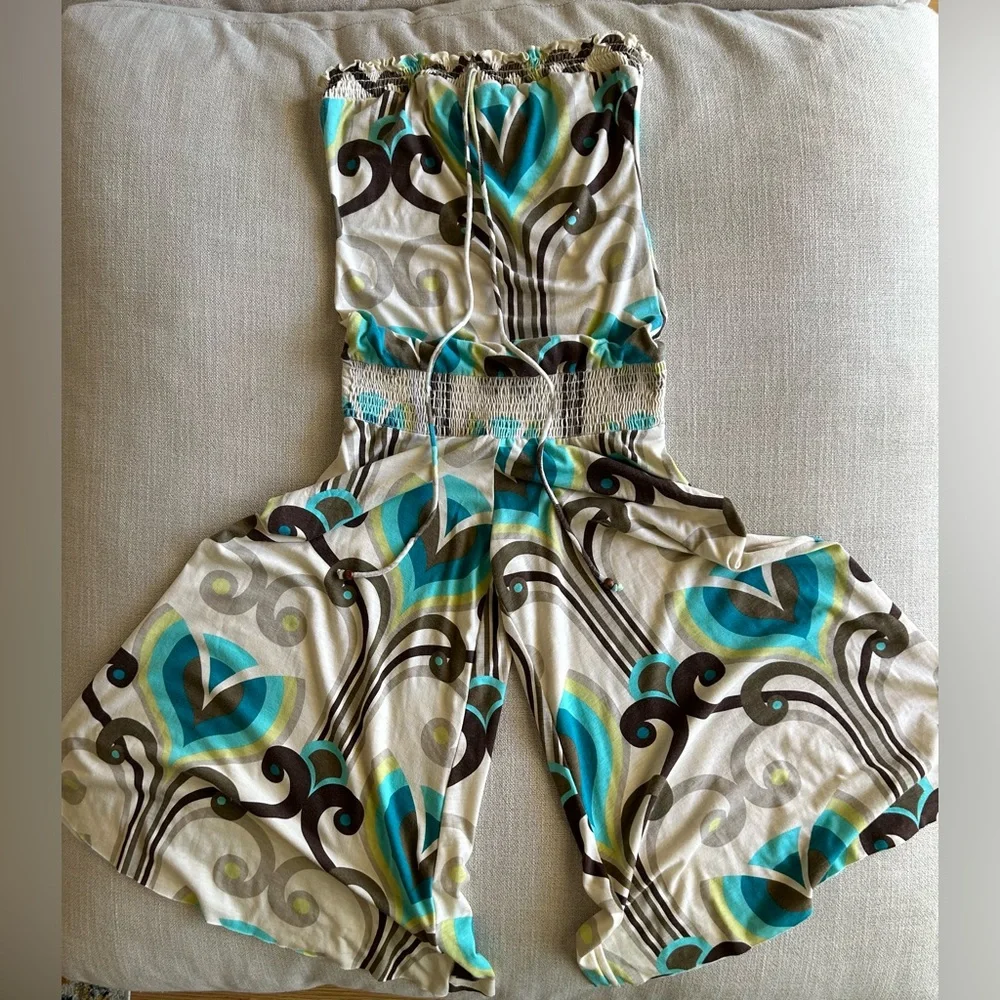 Mossimo Vintage Sleeveless & Stylish Bohemian Wide Legged Maxi Romper - Picture 5 of 15